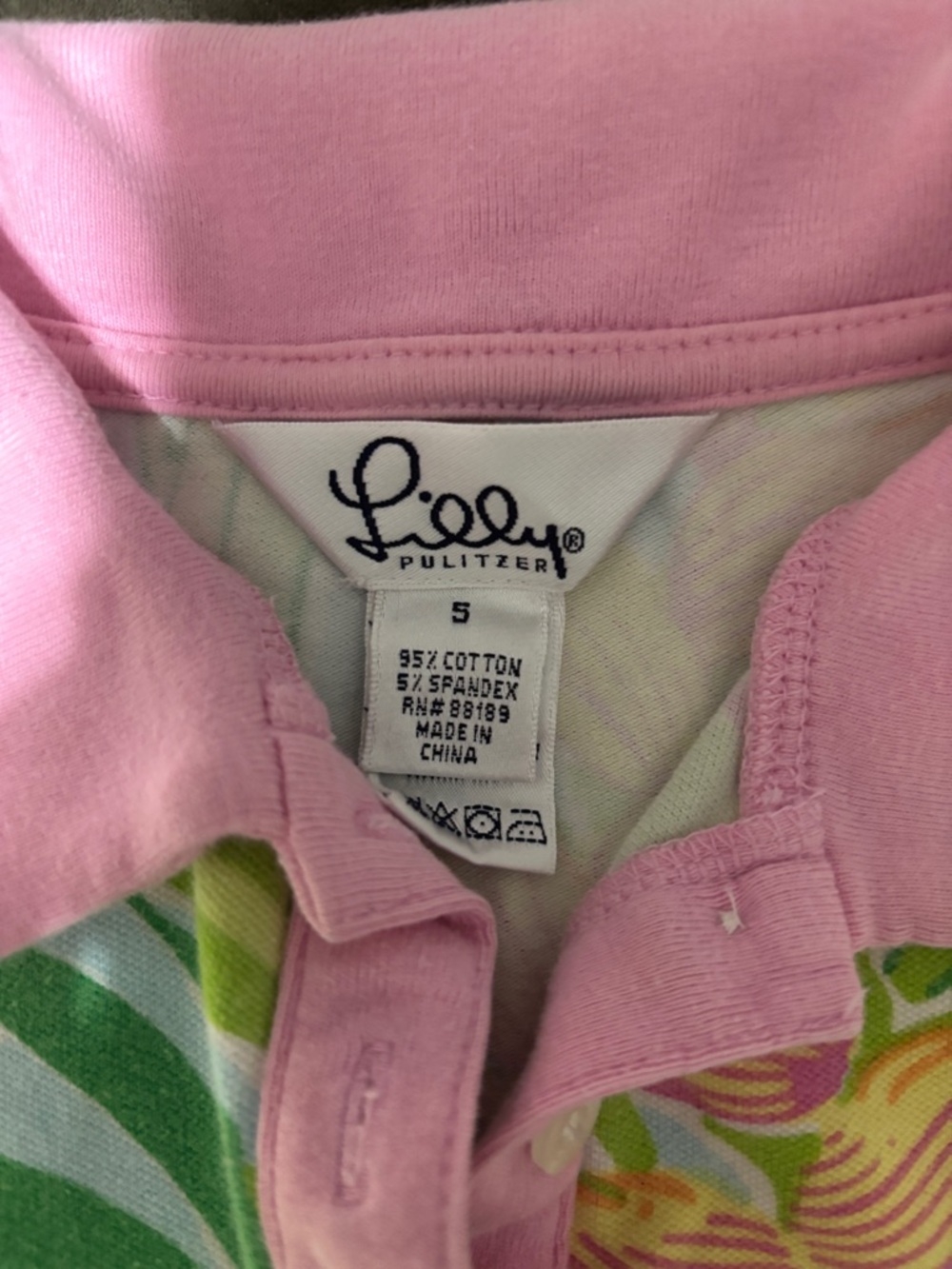 Lilly Pulitzer Pink Collar Polo Dress with Green Floral Print - Picture 2 of 3